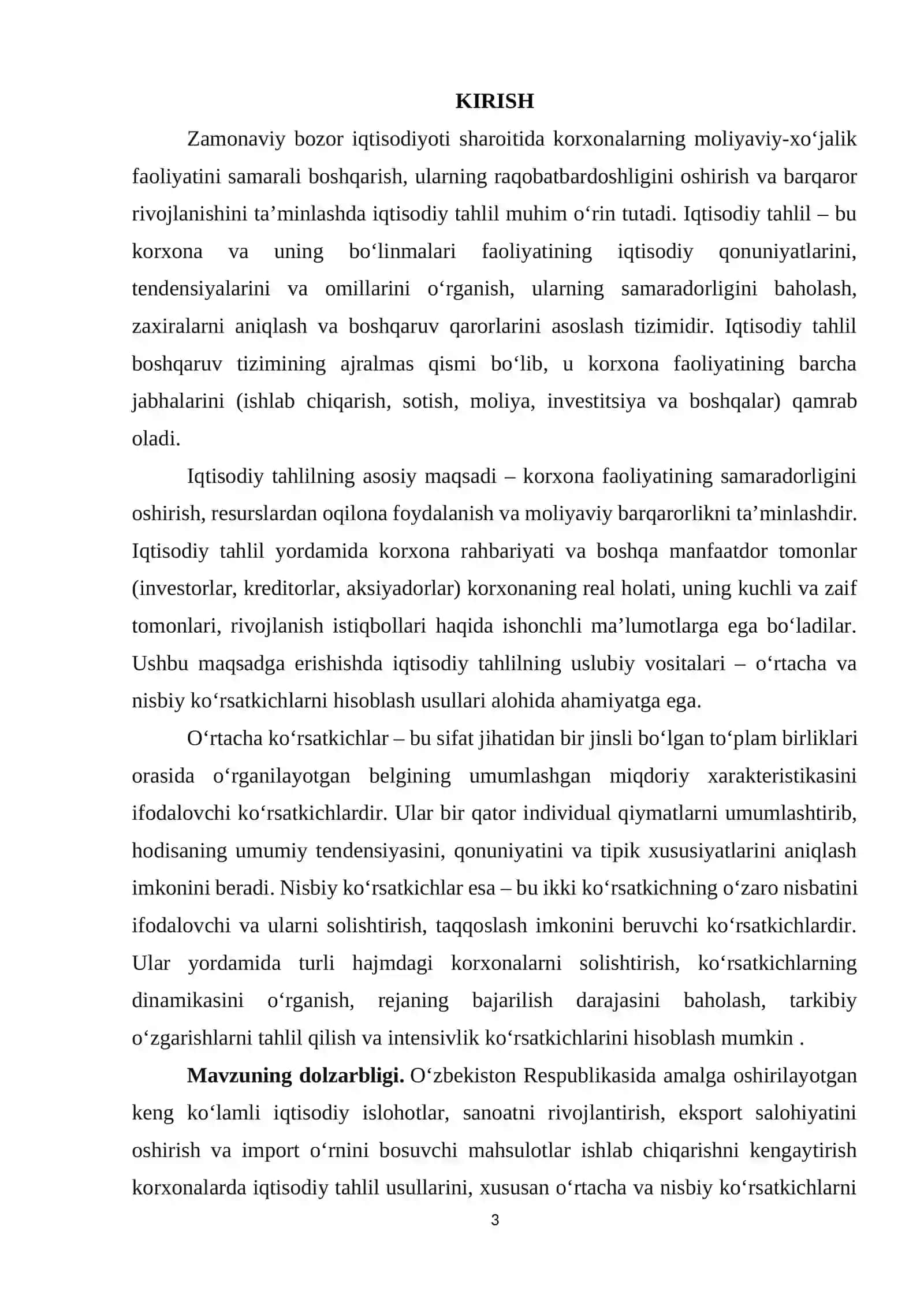 IQTISODIY TAHLILDA O‘RTACHA VA NISBIY KO‘RSATKICHLARNING NAZARIY ASOSLARI 6 2