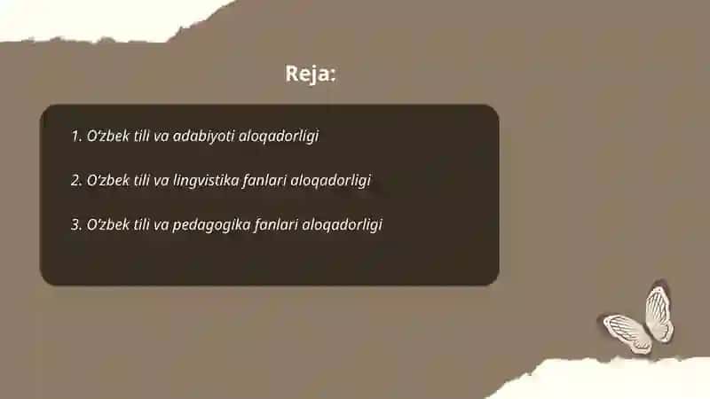 Oʻzbek tili va adabiyoti aloqadorligi 2