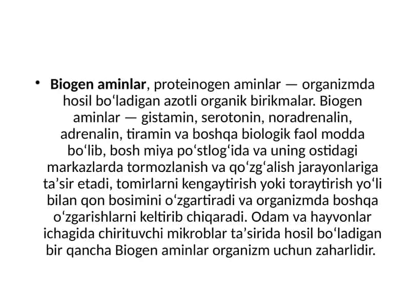 Biogen aminlar 2