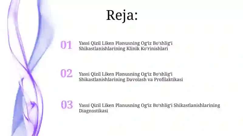 Yassi Qizil Liken Planusning Ogʻiz Boʻshligʻi Shikastlanishlarining Davolash va Profilaktikasi 2