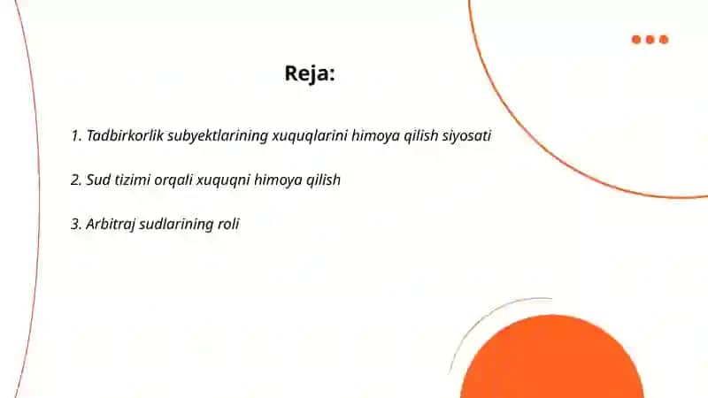 Tadbirkorlik subyektlarining xuquqlarini ximoya qilish shakllari va usullari 2