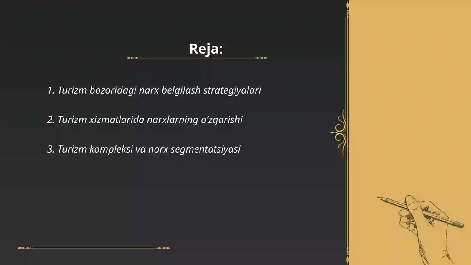 Turizmda narx siyosati 2