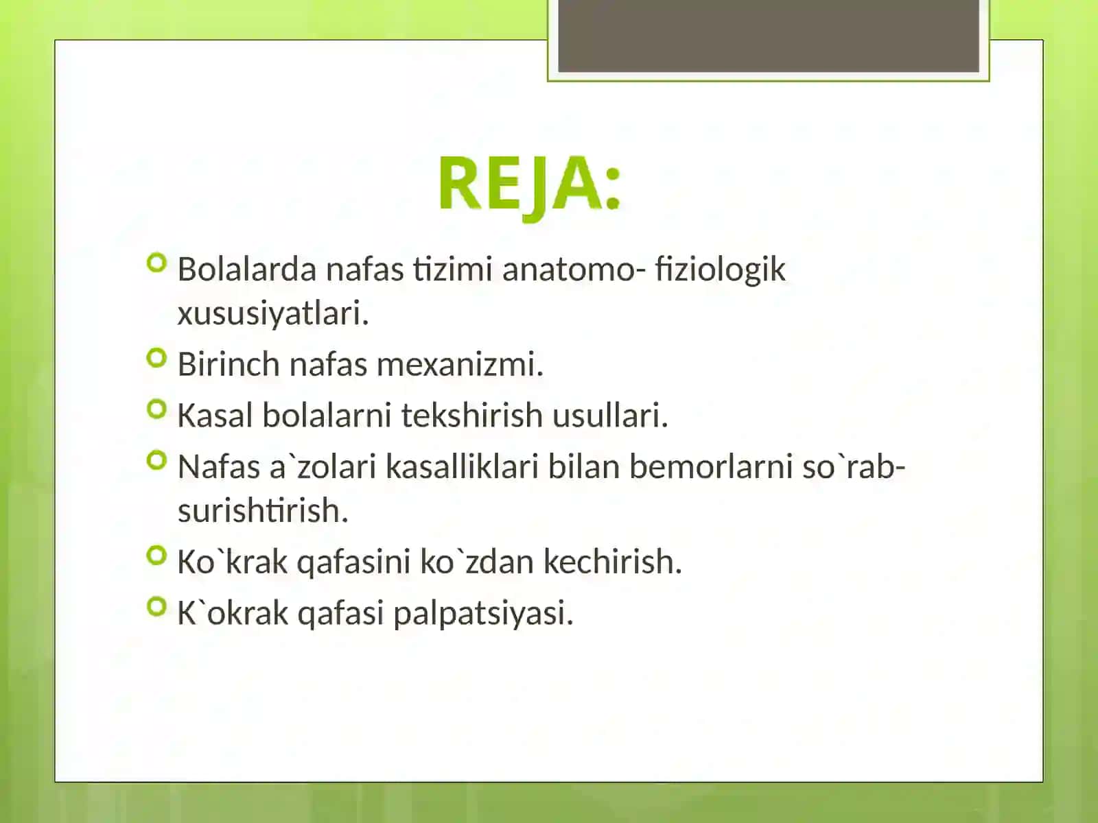 Bolalarda nafas tizimi 2
