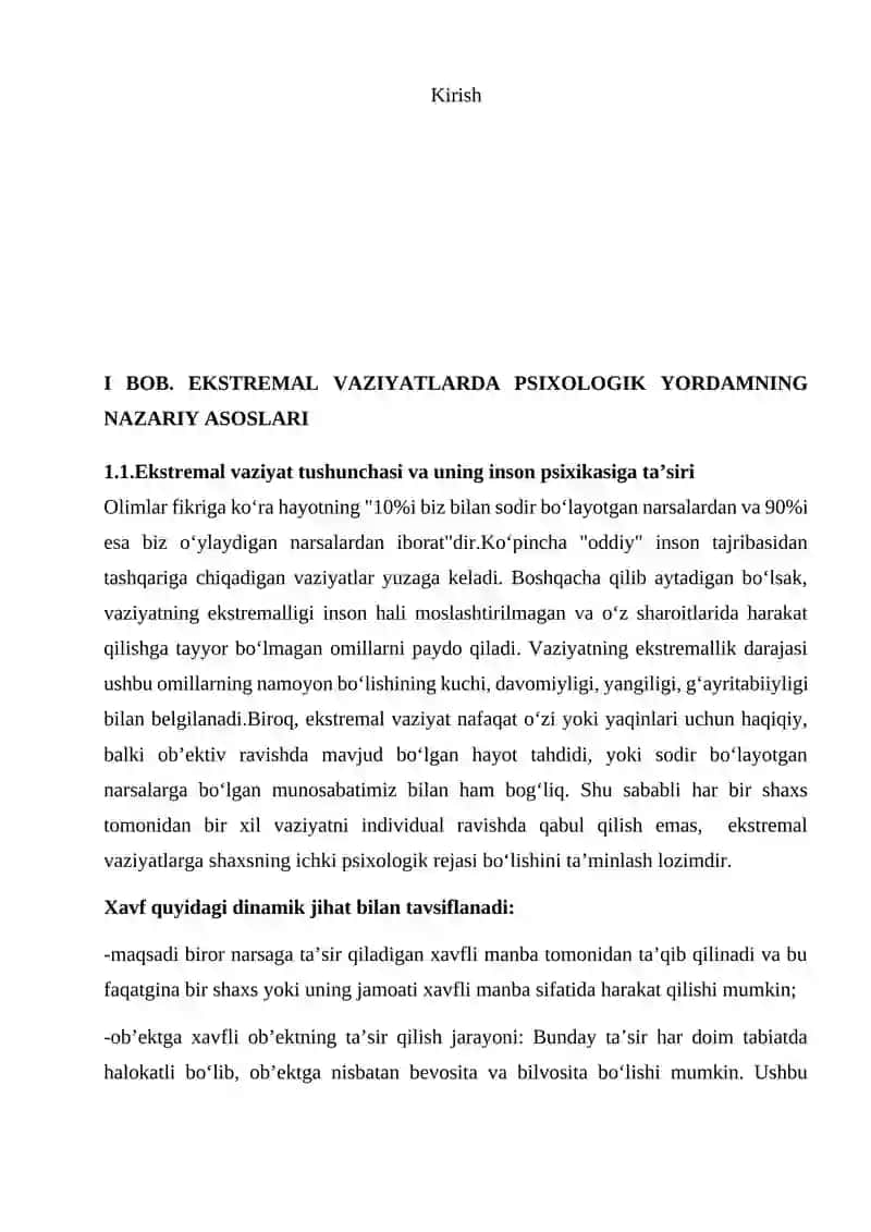 EKSTREMAL VAZIYATLARDA PSIXOLOGIK MASLAHAT BERISH USULLARI. 2