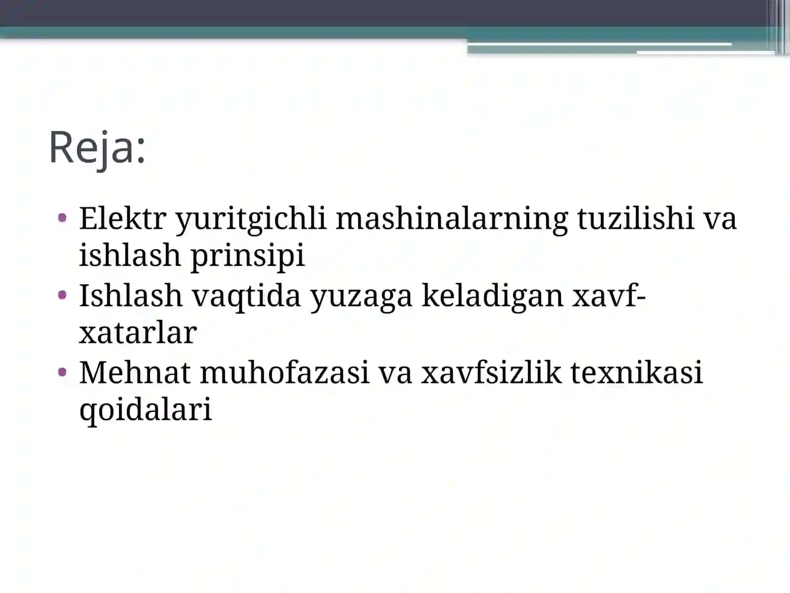Elektr yuritgichli mashina mexanizmlari 2