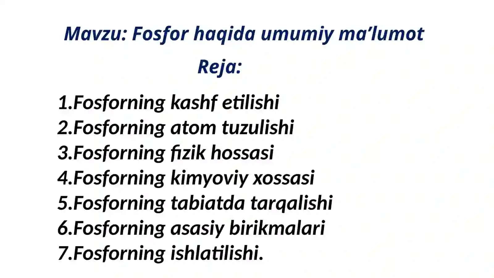 Fosfor haqida umumiymaʼlumot 2
