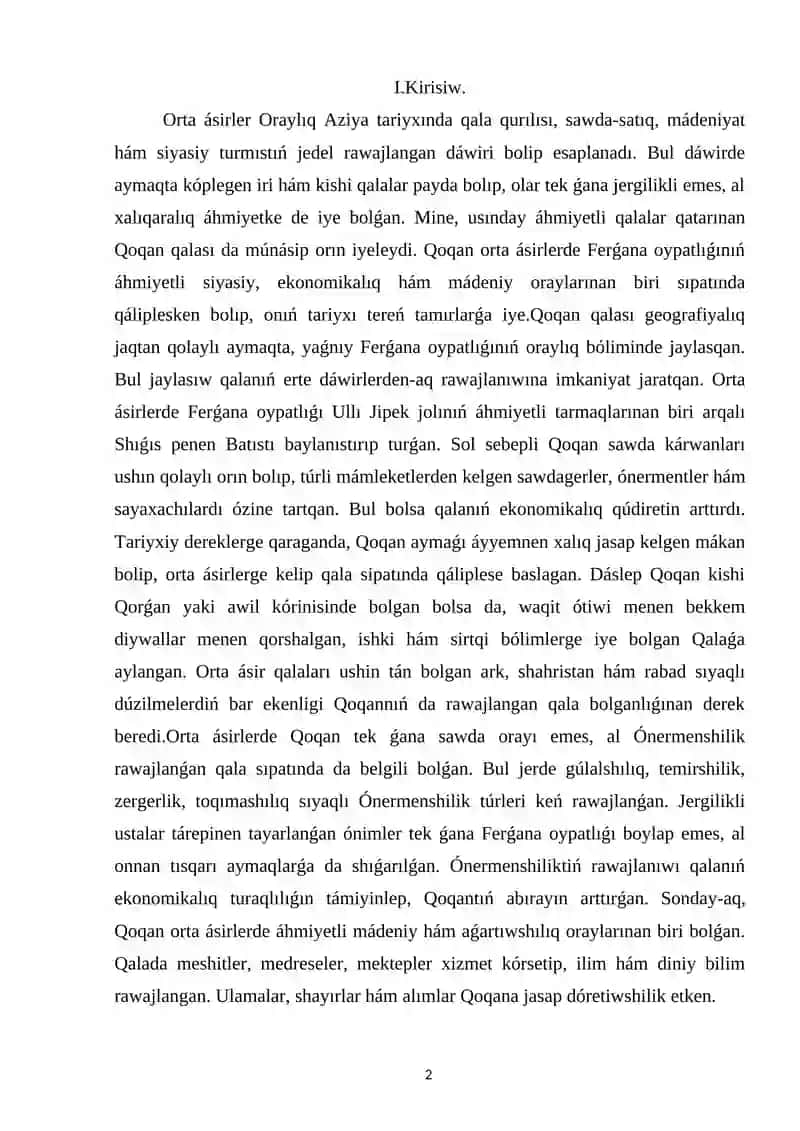 Qoqan orta a'sir qalası 2