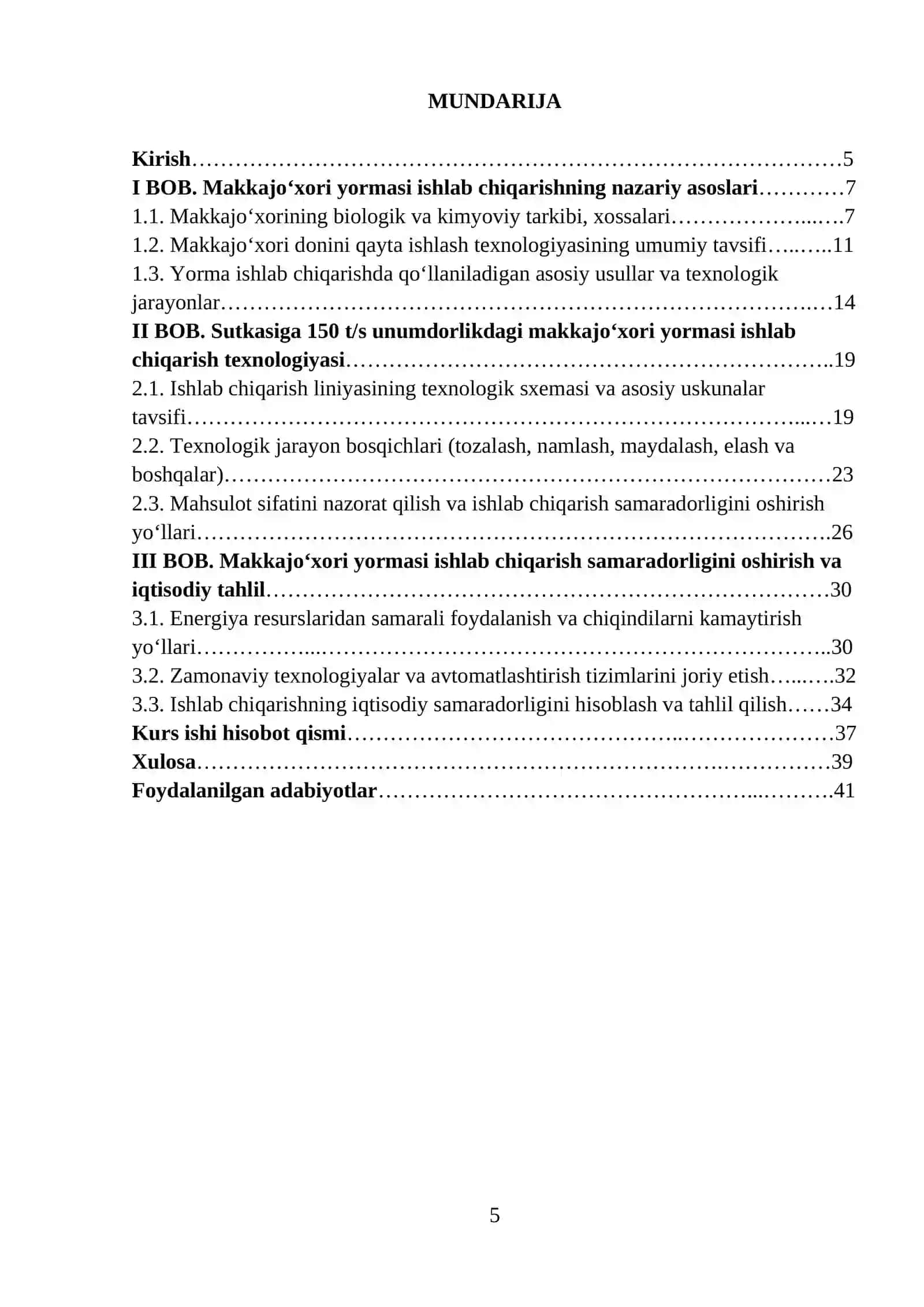 Sutkasiga 150 t/s unumdorlikdagi makkajo'xori yormasi ishlab chiqarish texnologiyasi 2
