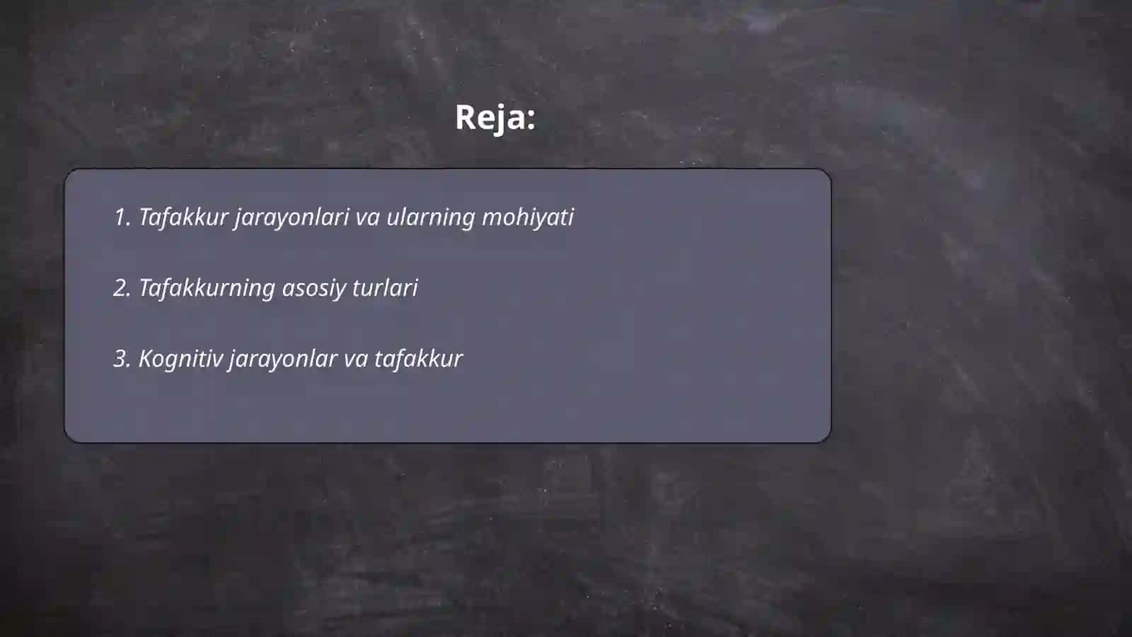 Taffakkur operatsiyalari ularning tasniflari 2