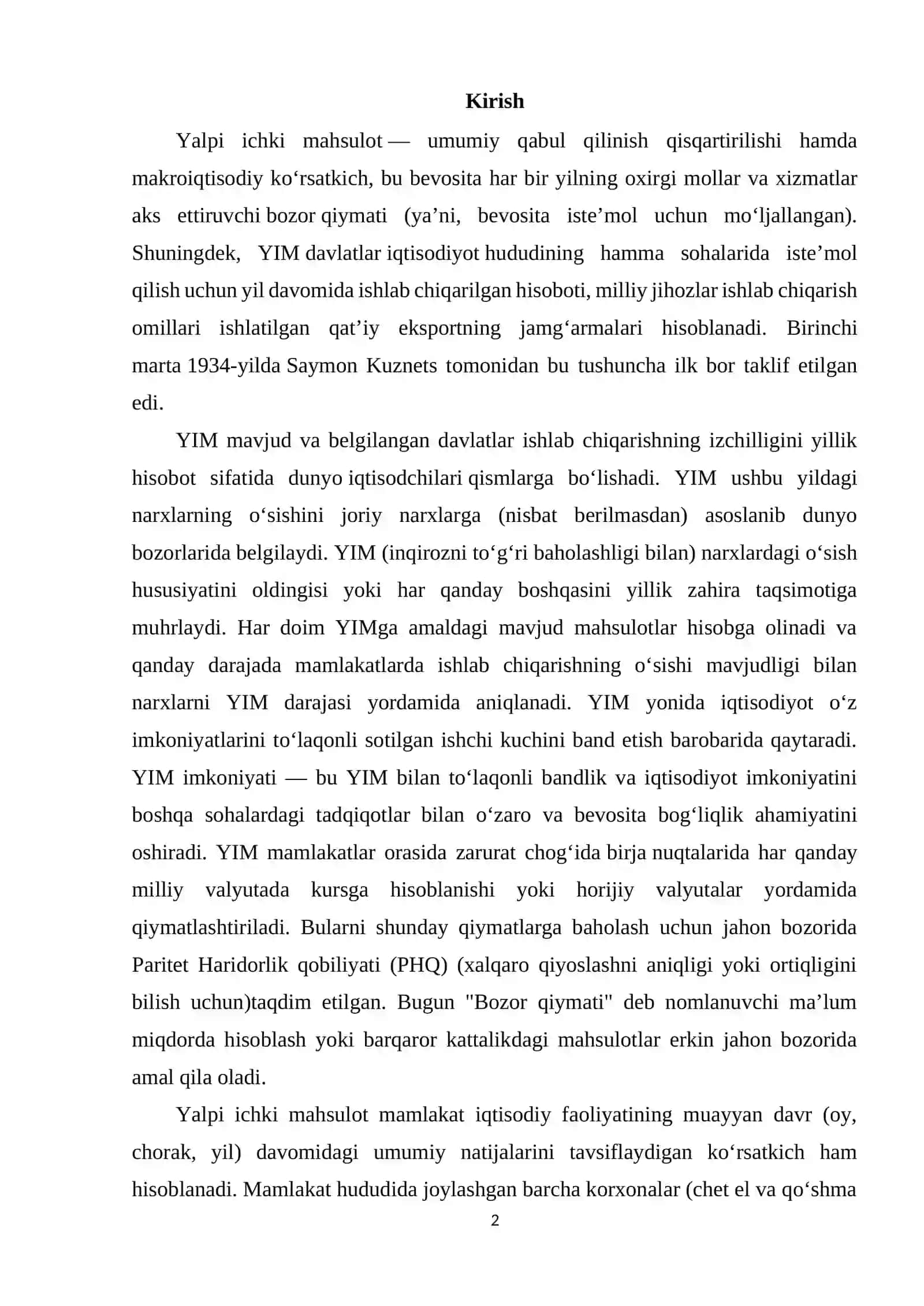 Yalpi ichki mahsulotni hisoblash usularining afzalliklari va kamchiliklari 2