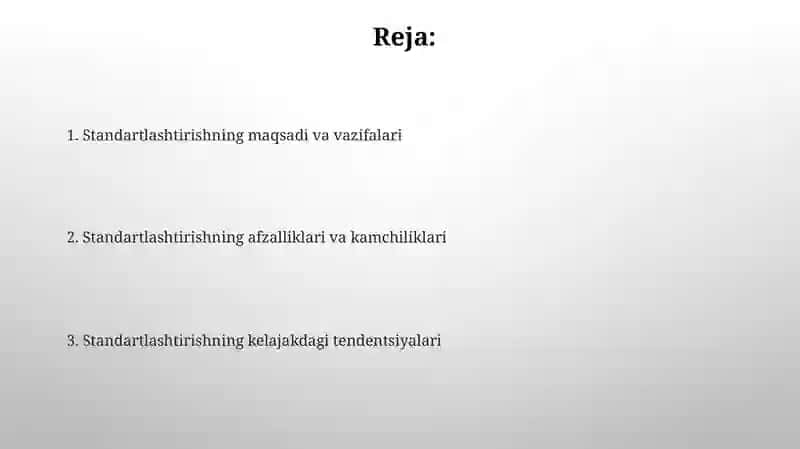 Standartlashtirishning maqsad va vazifalari 2