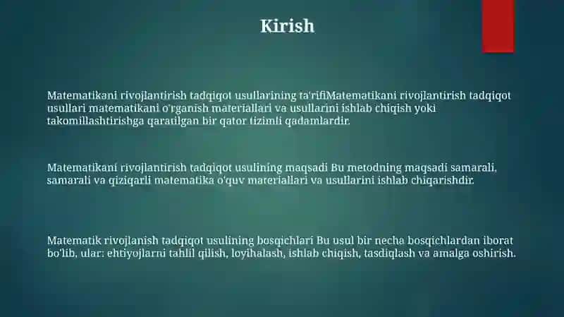 To'Plangan Materiallarni Matematik Ishlab Chiqish Tatqiqot Metodi 2