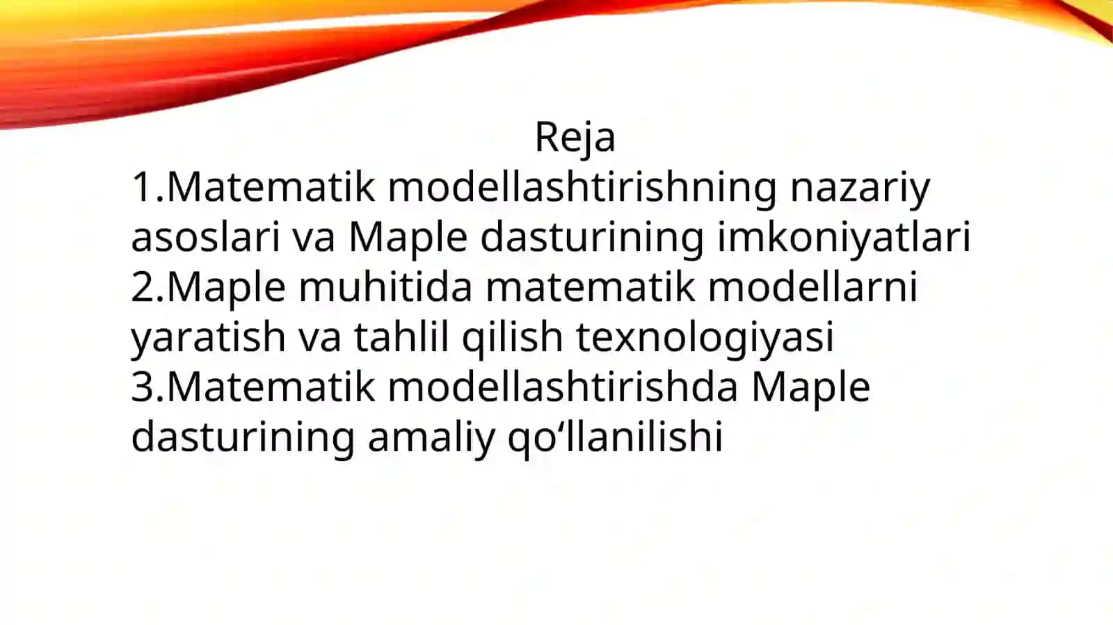 Matematik modellashtirishda Maple. 2