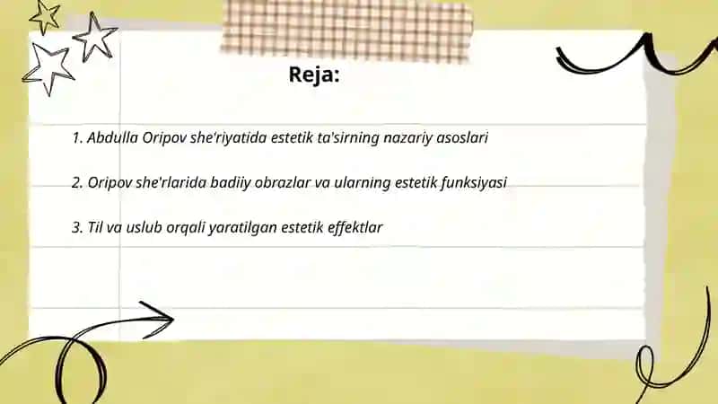Abdulla Oripov she'riyatida estetik ta'sir masalasi 2