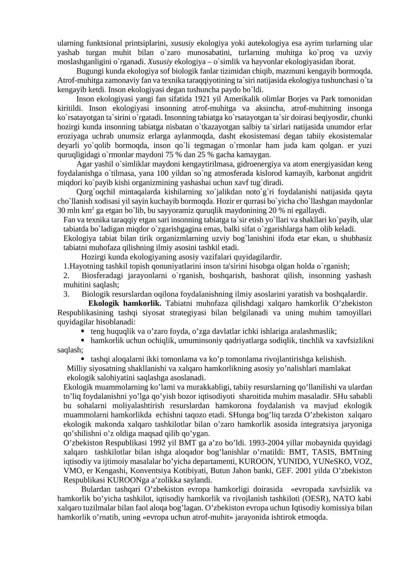 Ekologik tadqiqotlarning amaliy ahamiyati 2