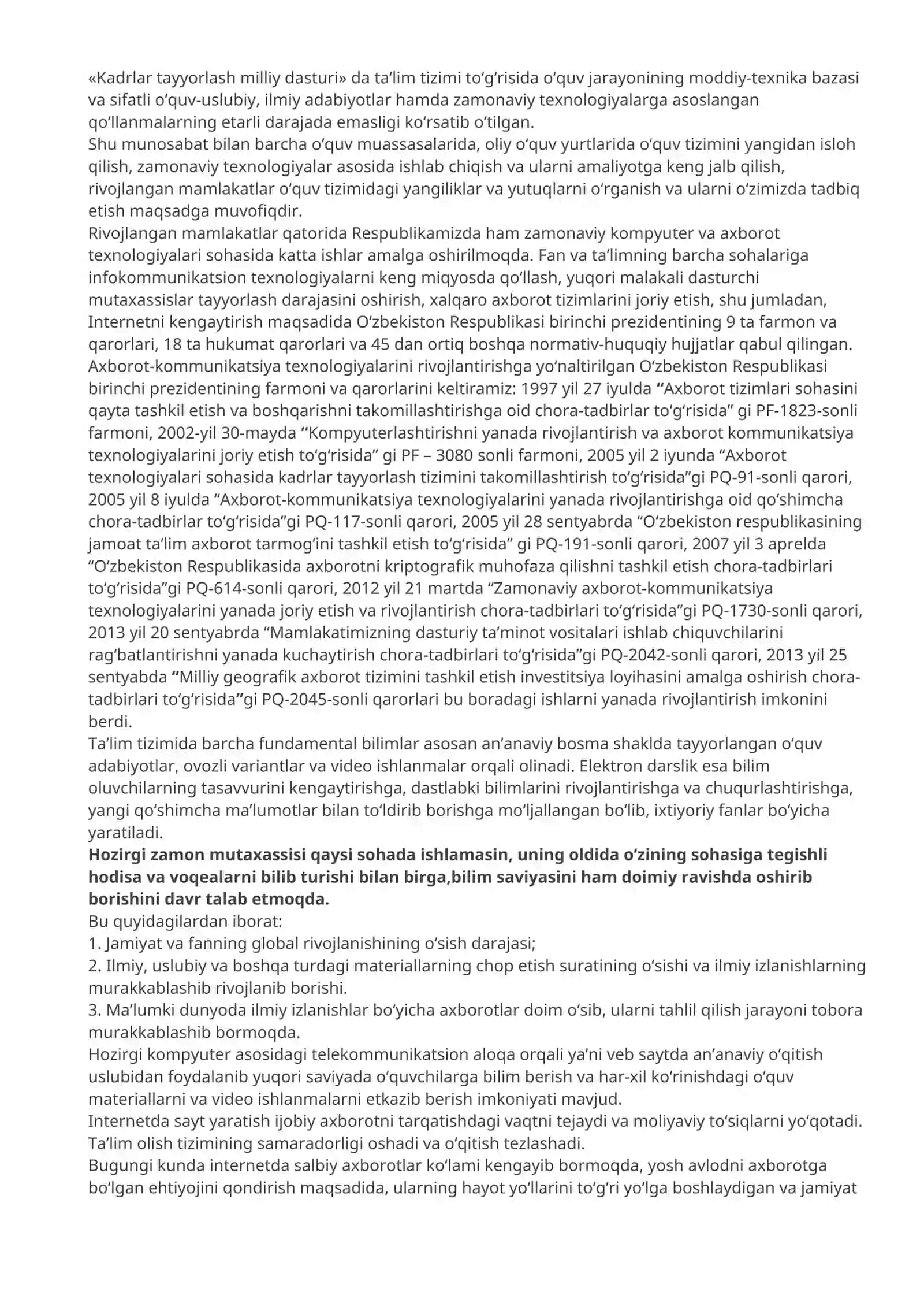 Barkamol avlod tarbiyasida axborot texnologiyalarining o‘rni 2