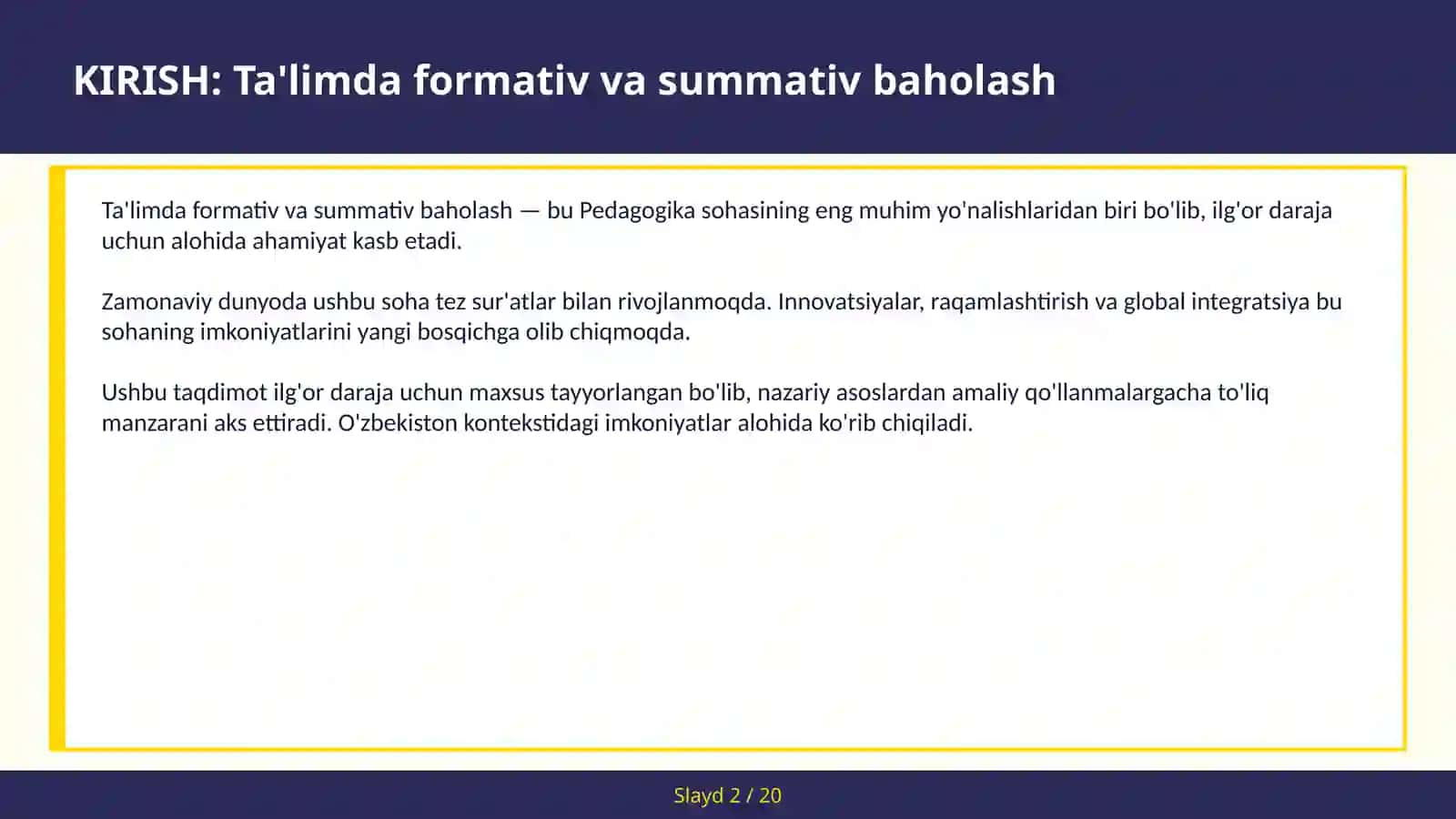 Ta'limda formativ va summativ baholash 2