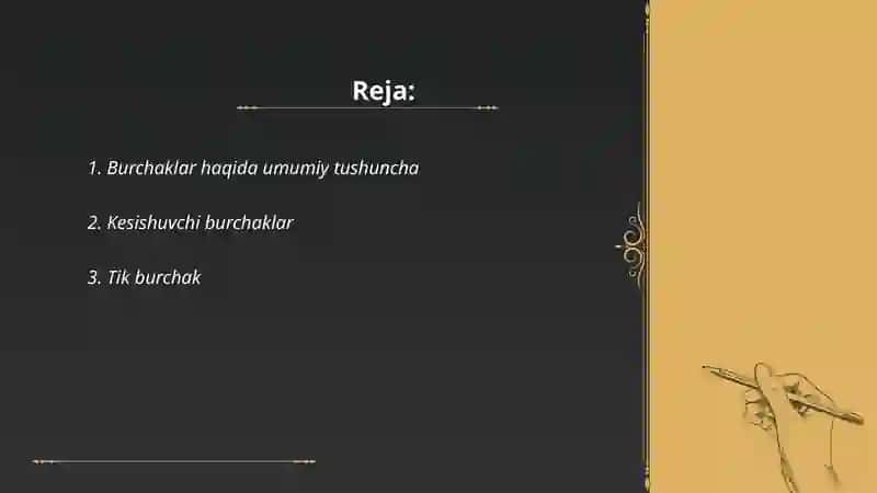 Burchaklar va ularning turlari 2