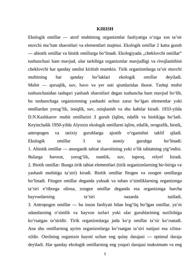 Hasharotlarga yoruģlik va boshqa abiotik,  biotik faktorlarning tasiri 2