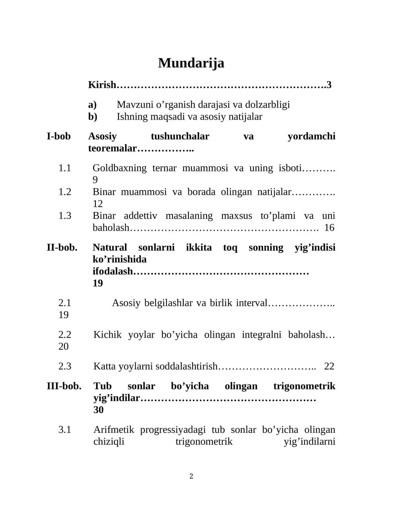 Natural sonlarni arifmetik progressiyadan olingan tub sonlar yig'indisi ko'rinishida ifodalash 2