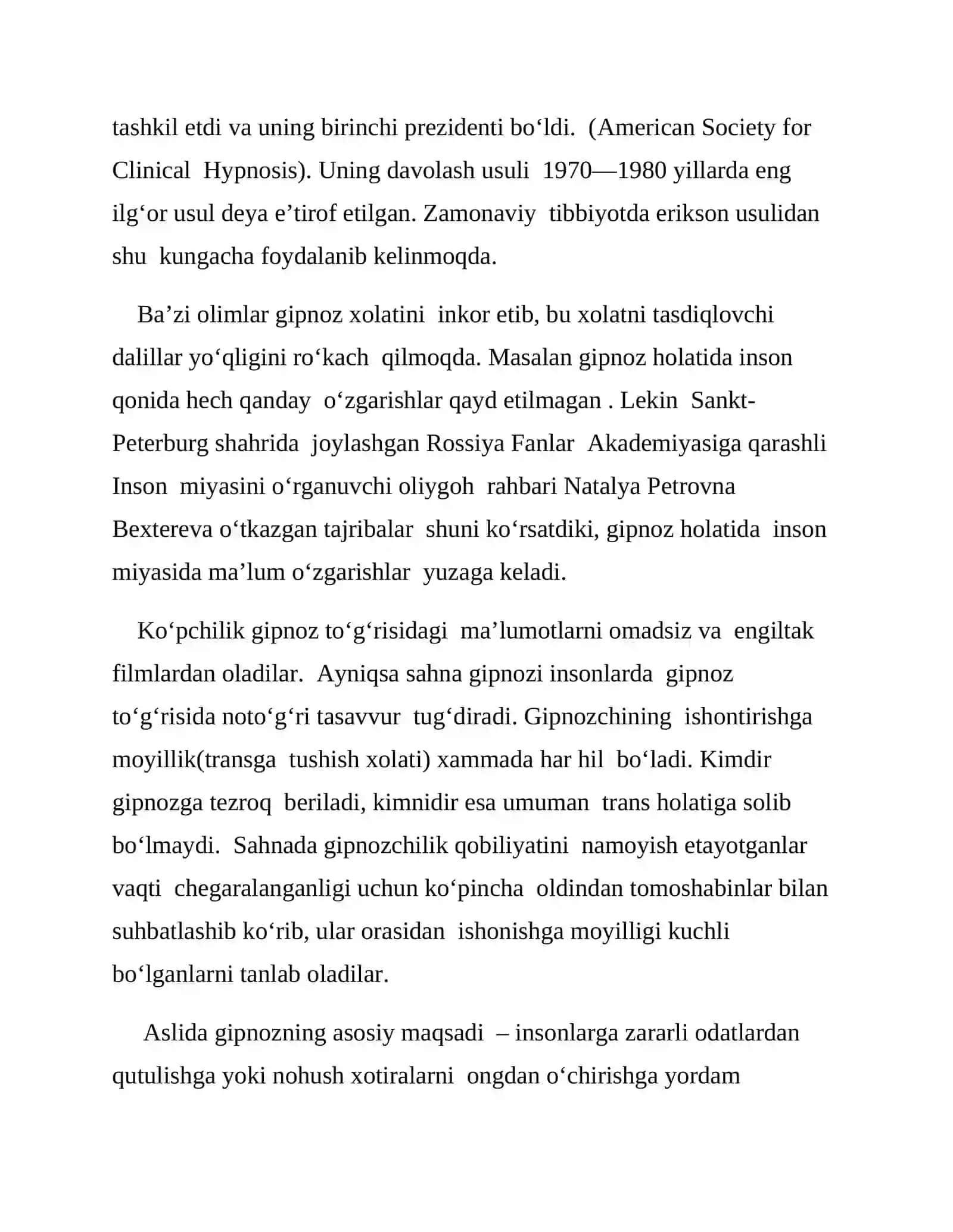Gipnozda Milton Erikson metodi 2