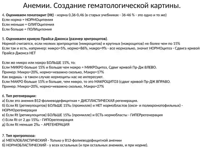 Анемии. Создание гематологической картины 2