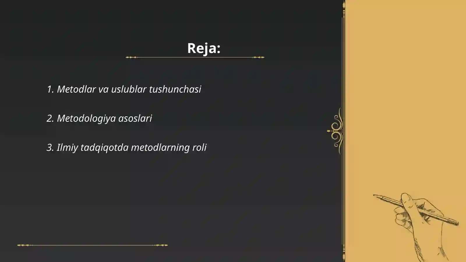 Metod va metodologiya tushunchalari haqidagi ma'lumotlarni o'rganish 2