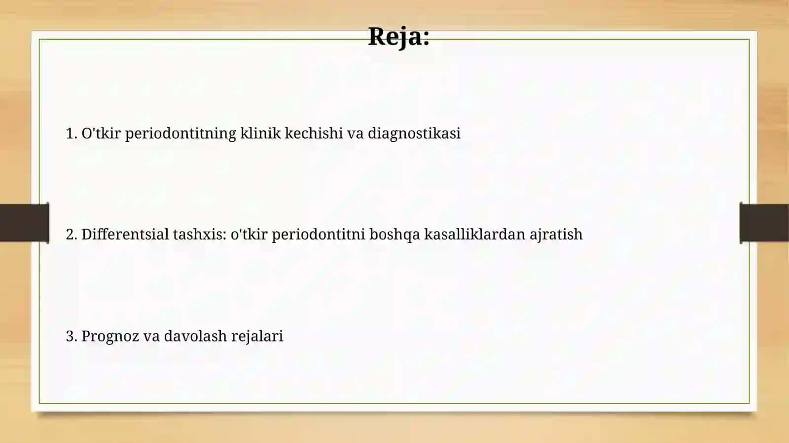 O‘tkir periodontitlarning o‘ziga xos klinik kechishi, qiyosiytashxisi 2