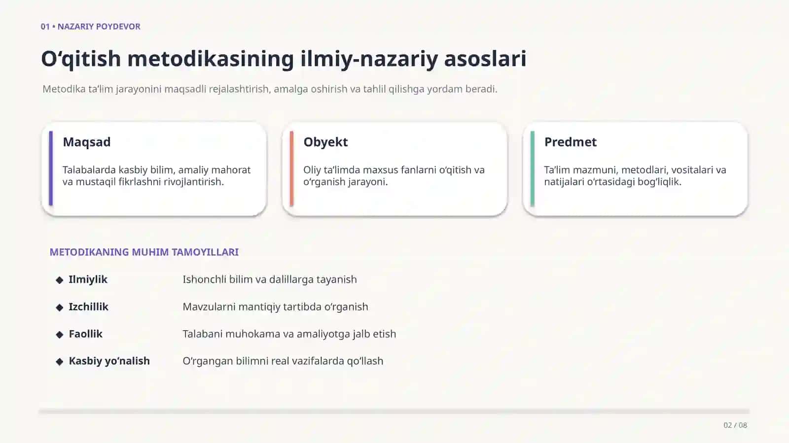 MAXSUS FANLARNI O‘QITISH METODIKASI 2
