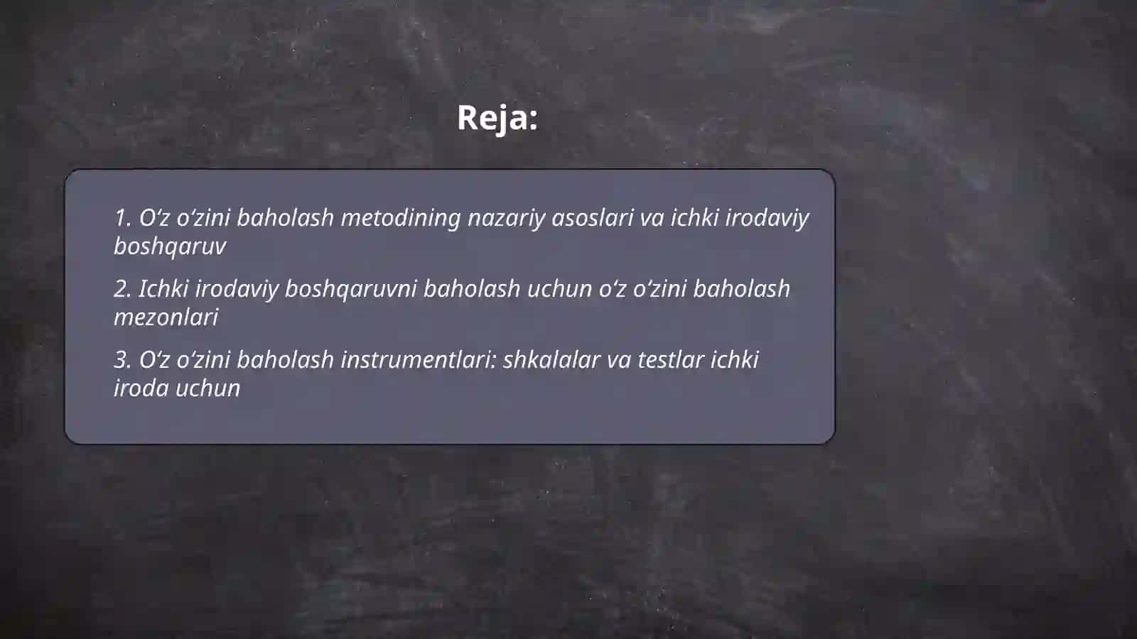 Oʻz oʻzini baholash metodi 2