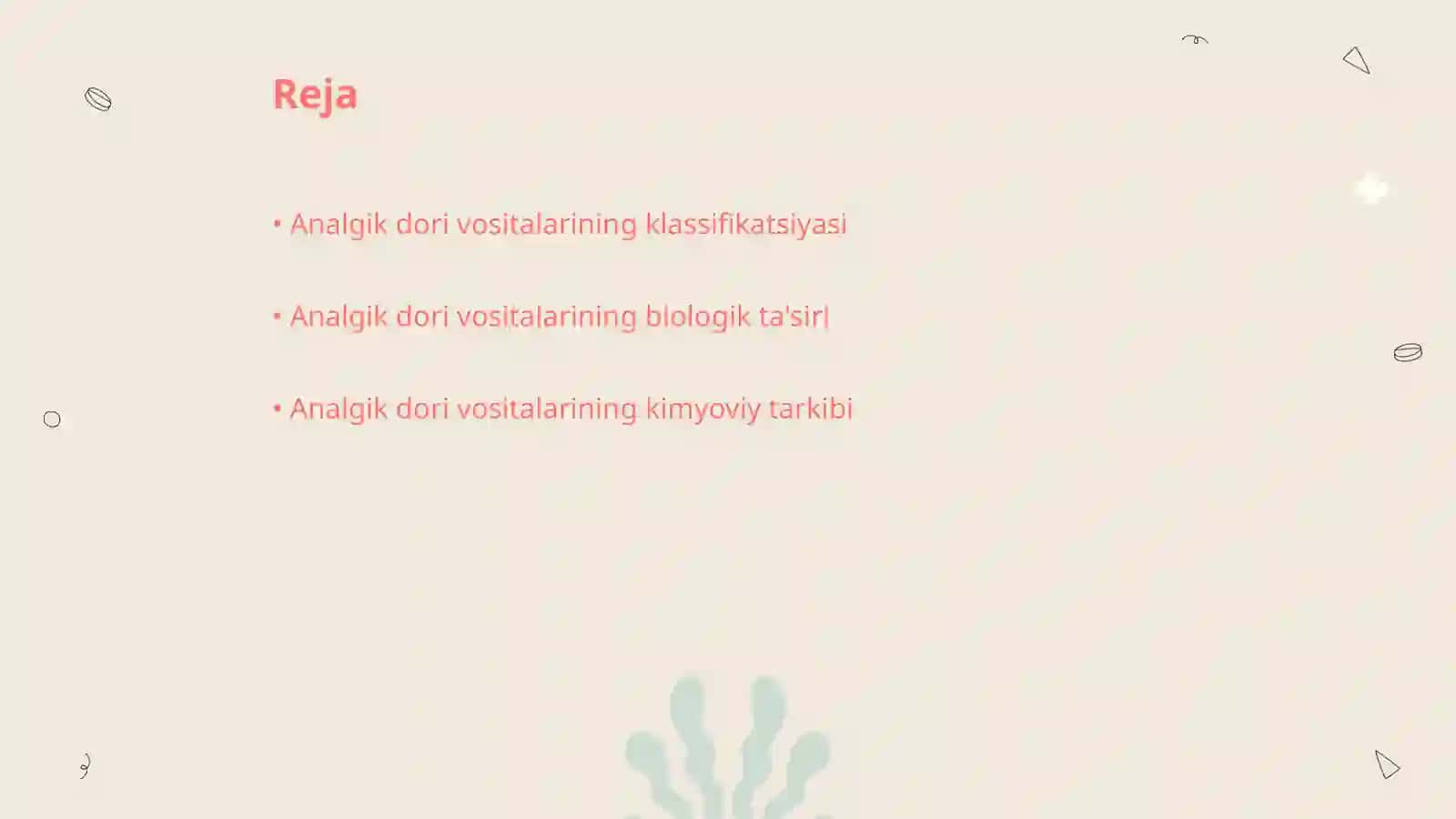 Dori vositalaridan analgining tasnifi 2