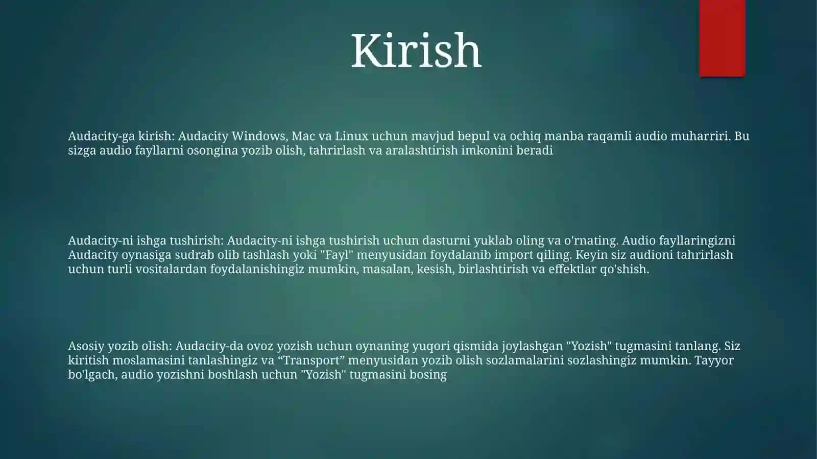 AudacityDasturidaIshlash 2