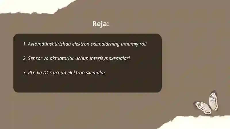 Avtomatlashtirishda elektron sxemalarning o‘rni 2