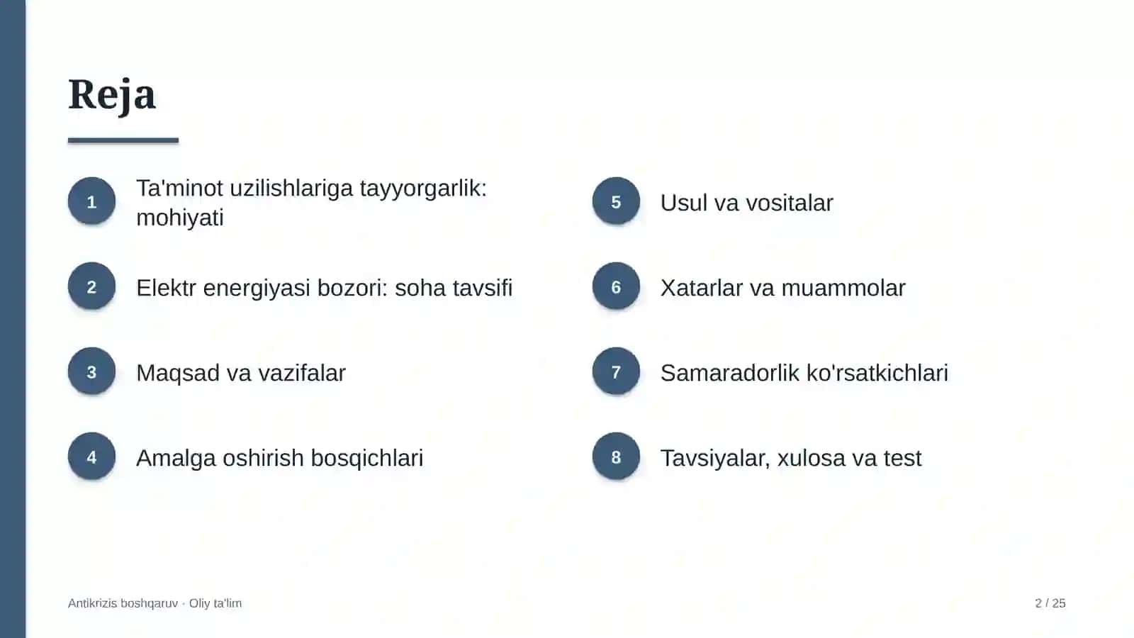 elektr energiyasi bozorida ta'minot uzilishlariga tayyorgarlikni ta'minlash 6020 2