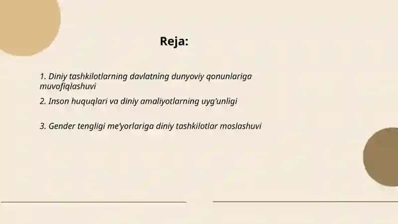 Diniy tashkilotlarning zamonaviy dunyoviy me'yorlarga moslashuvining ahamiyati 2