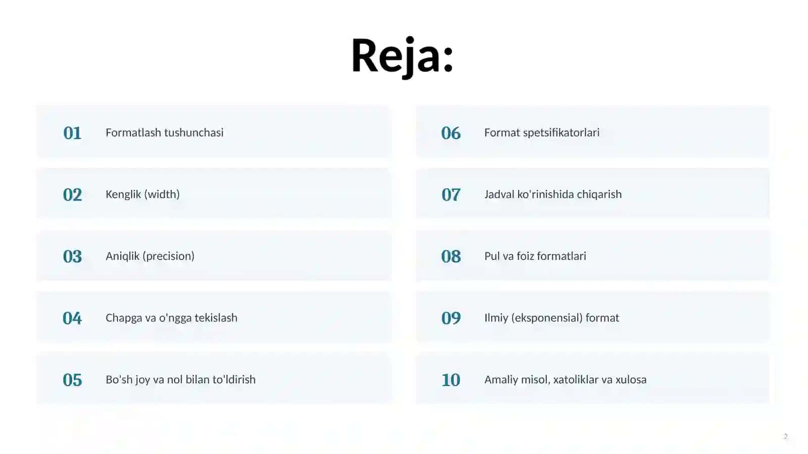 Formatlash 2