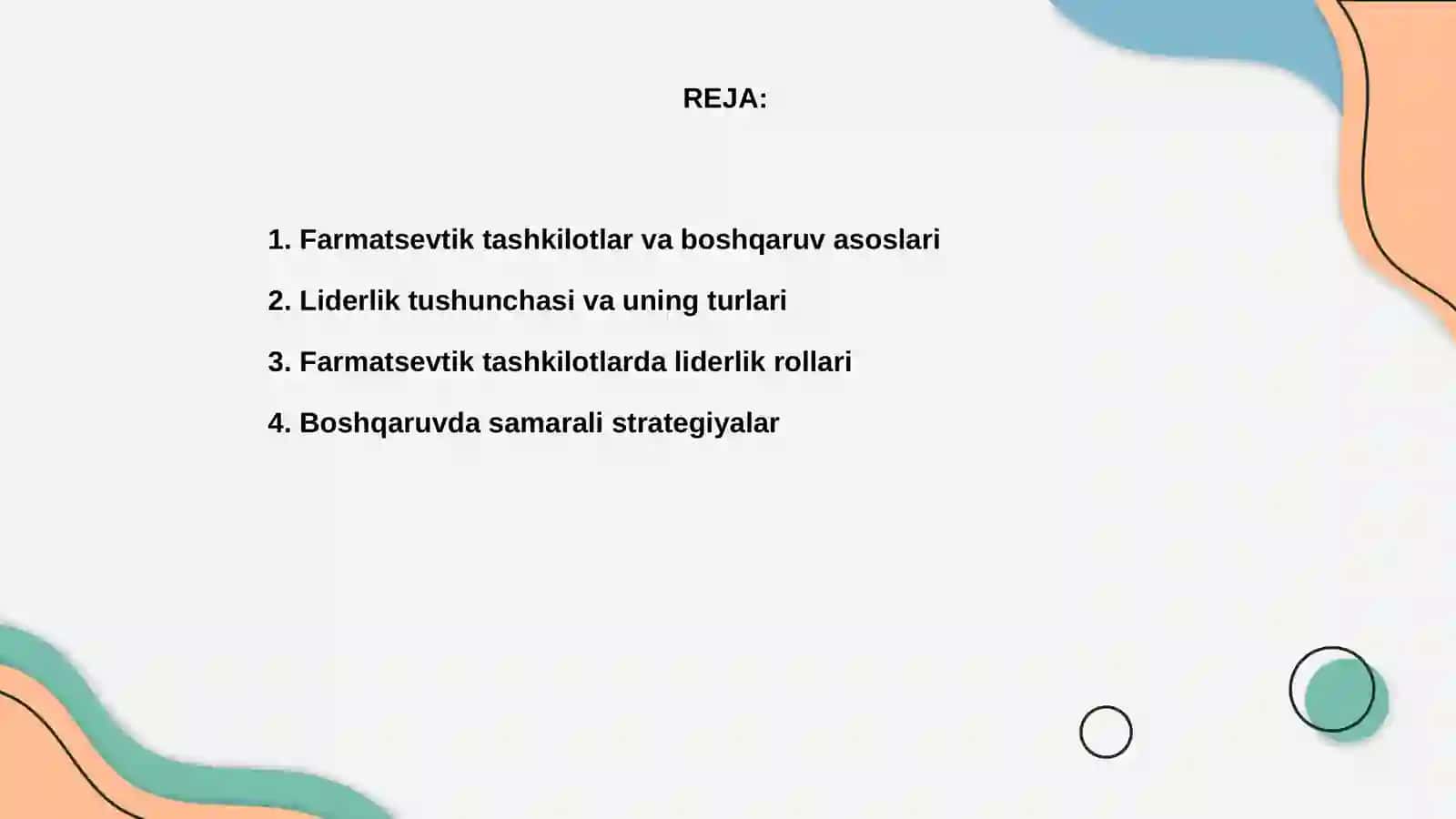 Farmatsevtik tashkilotlar boshqaruvida liderlik 2