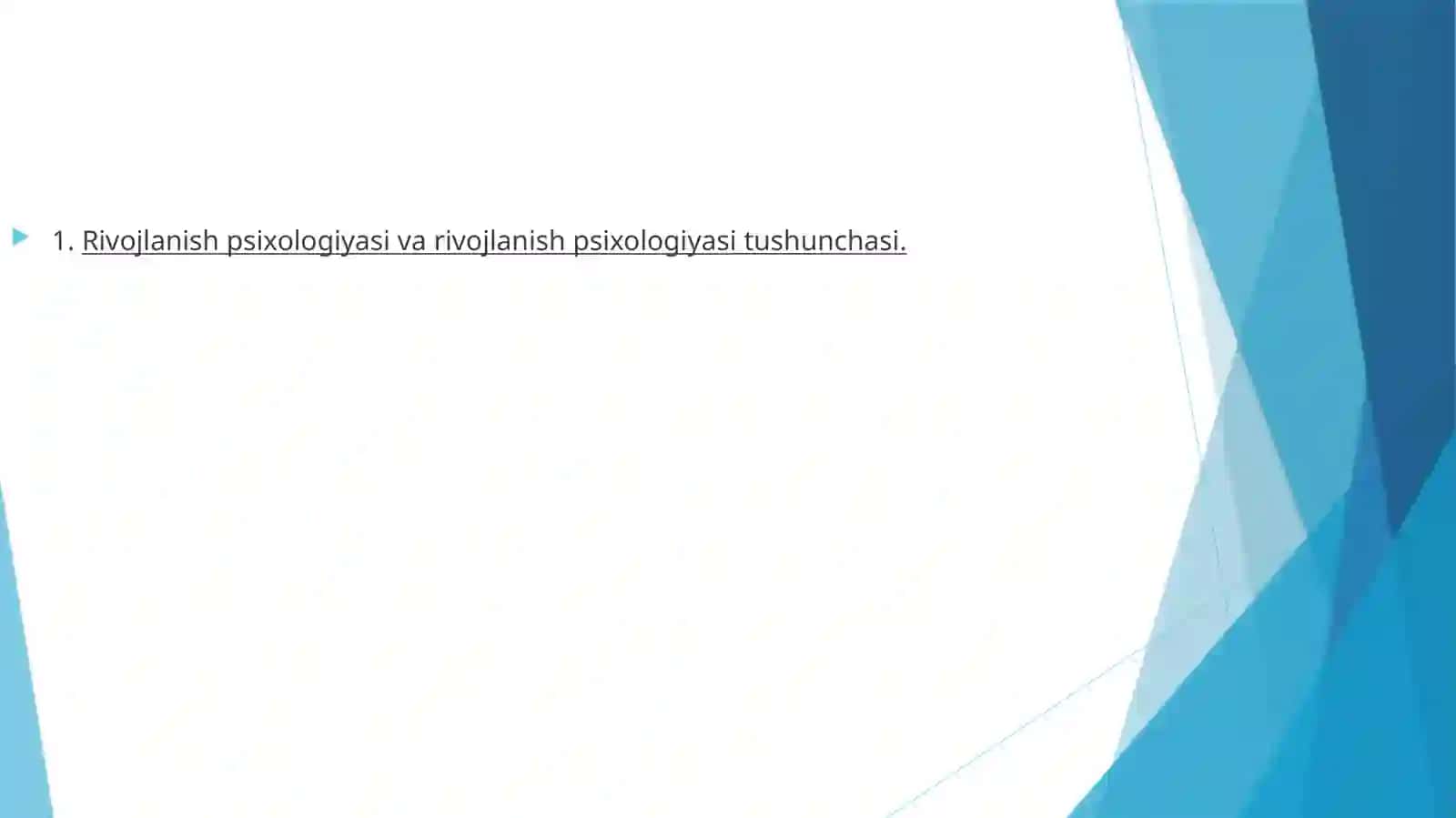 Rivojlanish psixologiyasi 2