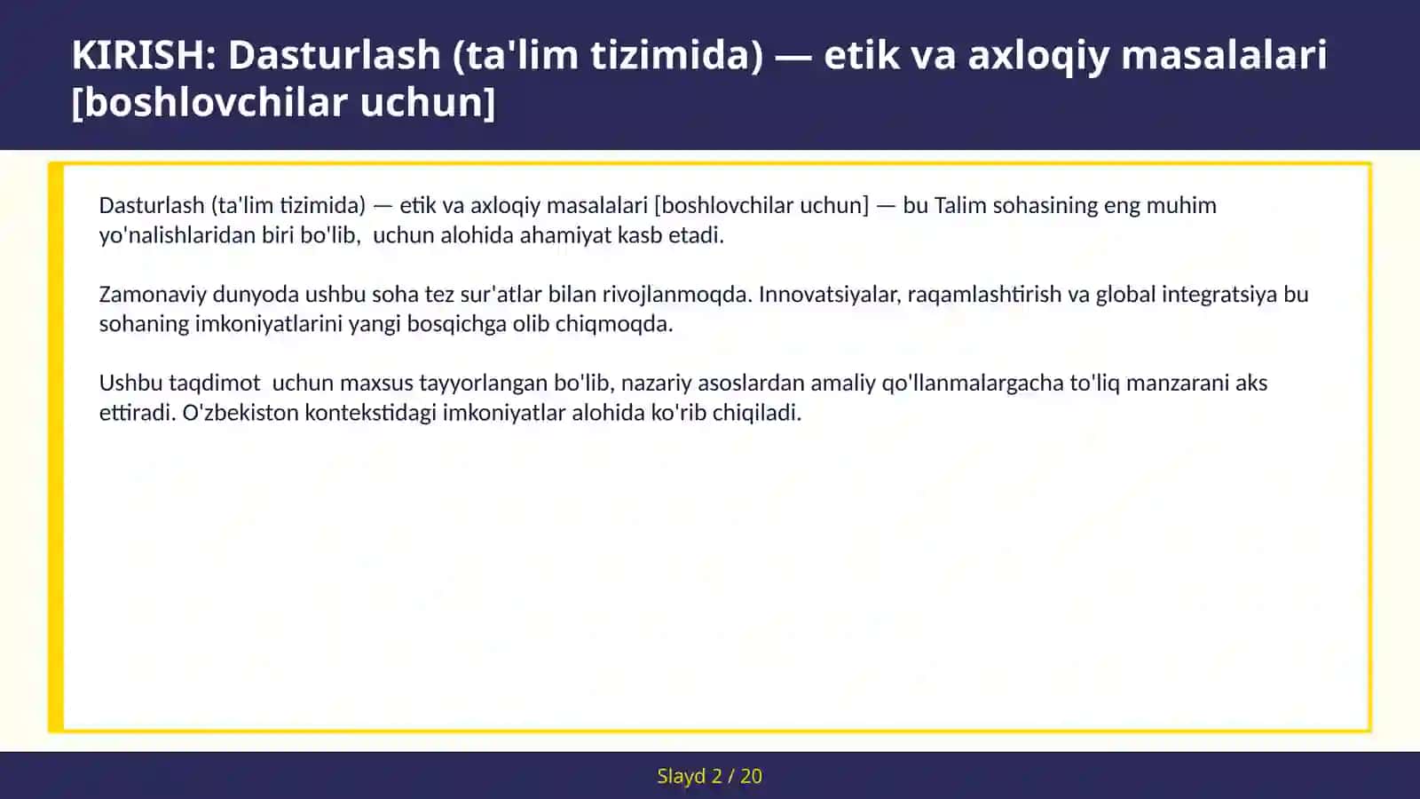 Dasturlash (ta'lim tizimida) — etik va axloqiy masalalari [boshlovchilar uchun] 2