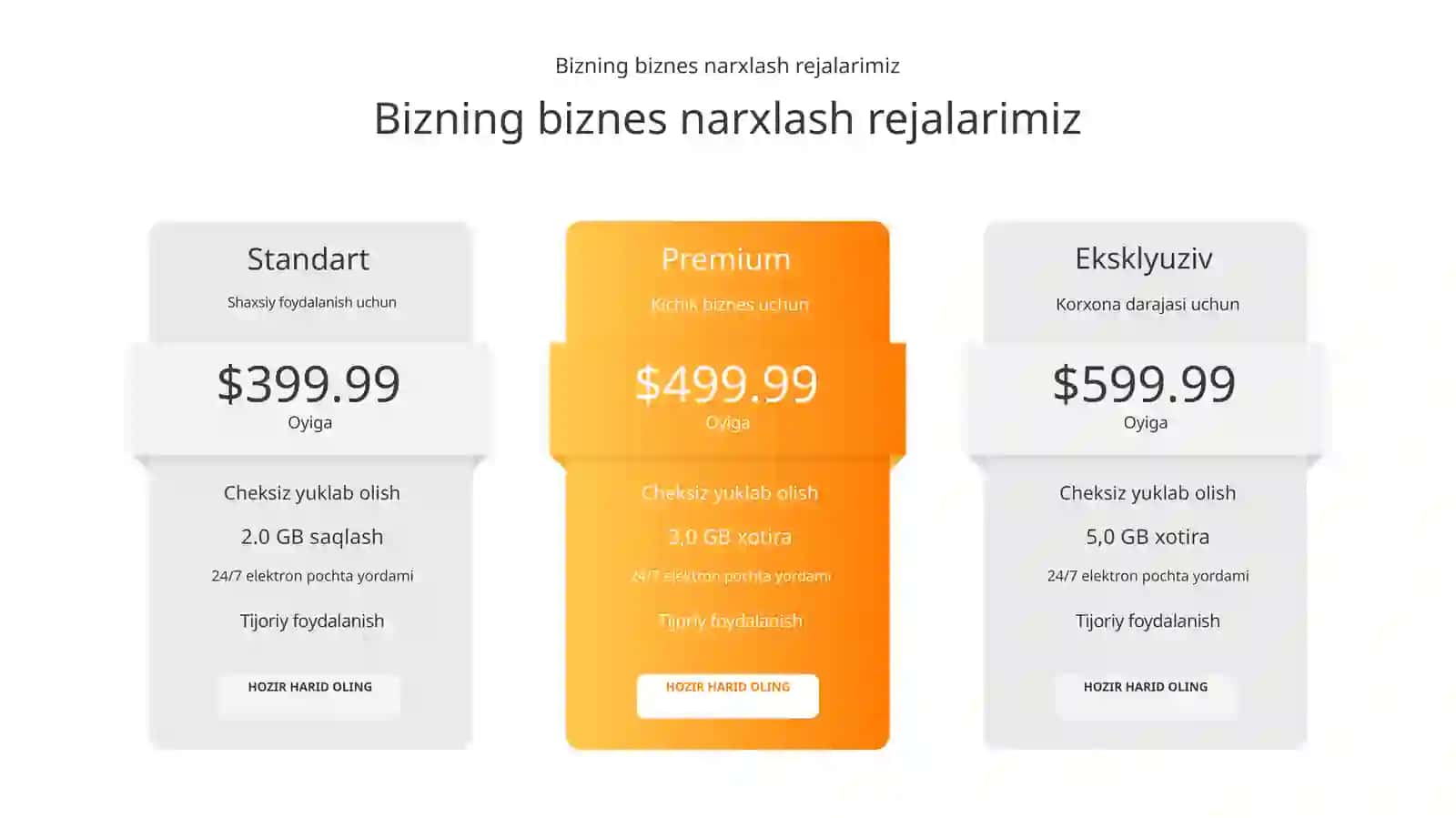 Kreativ Narxlar Jadvali va Tijoriy Takliflar Taqdimoti (11 Slayd) 2