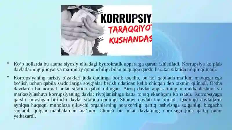 Korrupsiyaning tarixiy negizlari 2