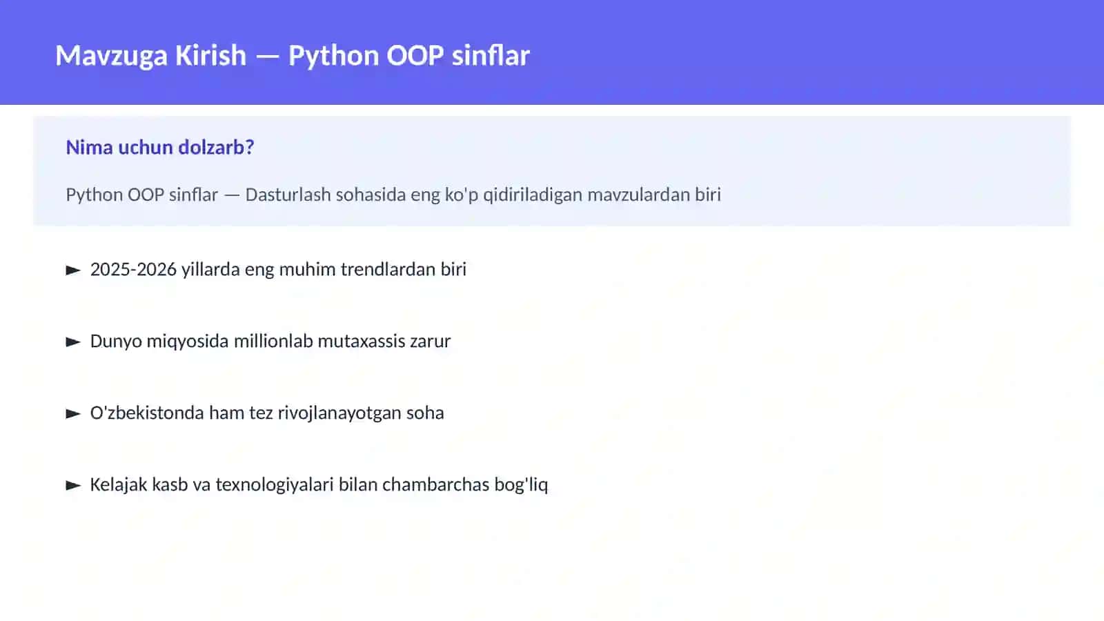DASTURLASH | PYTHON DASTURLASH 2
