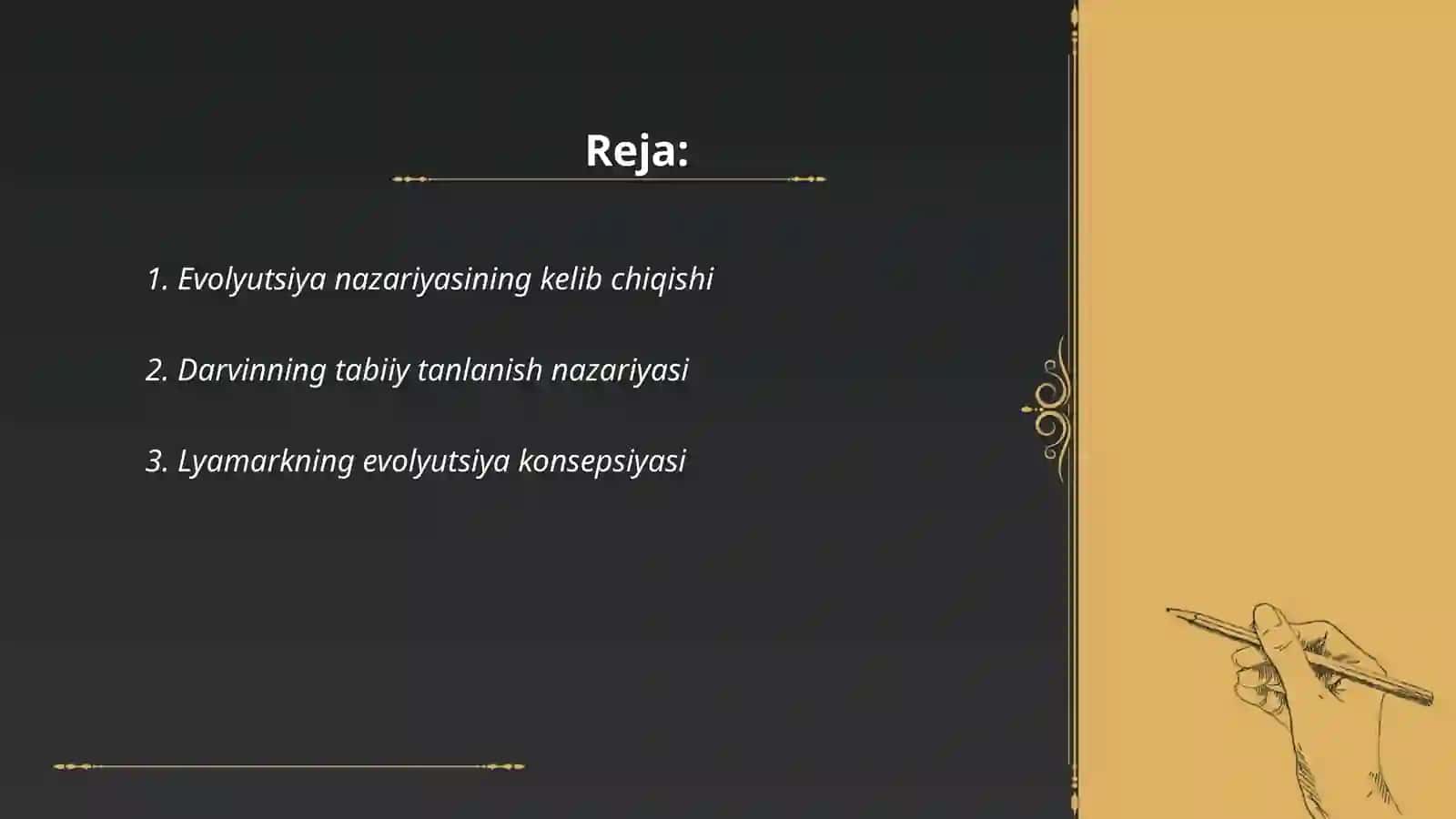 Evalutsion nazariya faniga kirish 2
