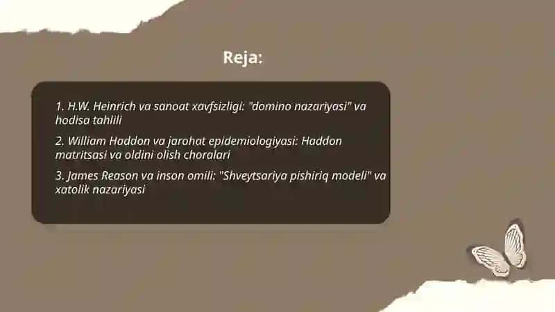 Hayot faoliyati xavfsizligi muammolarini oʻrganish 2