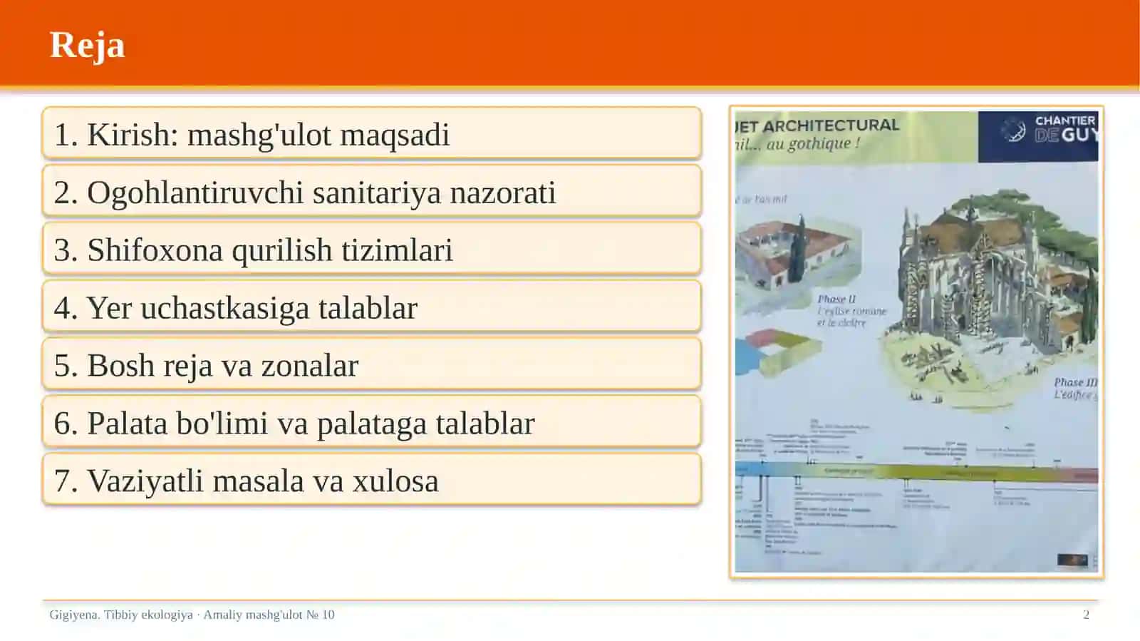 Gigiyena. Tibbiy ekologiya · Amaliy mashg'ulot № 10 2