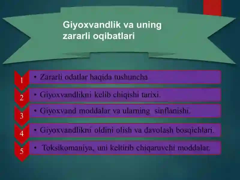 Giyohvand moddalar va ularning organizmga zararli ta’siri 2