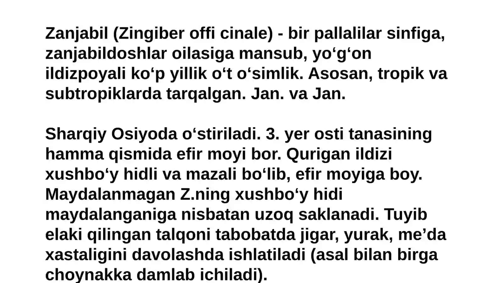 Zanjabil o'simligi 2