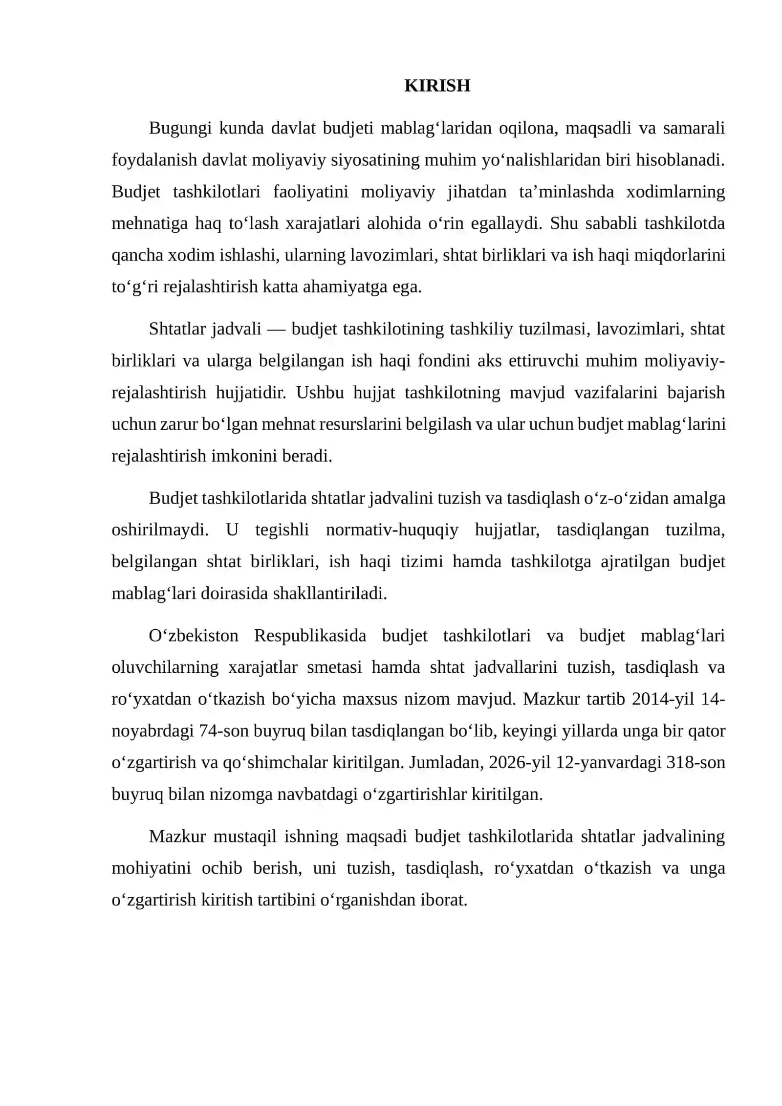 Shtatlar jadvalini tuzish va tasdiqlash tartibi 2