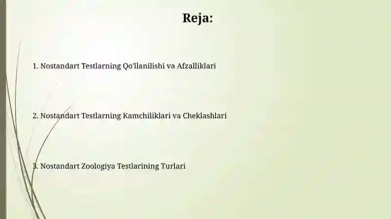 Nostandart Zoologiya Testlarining Turlari 2