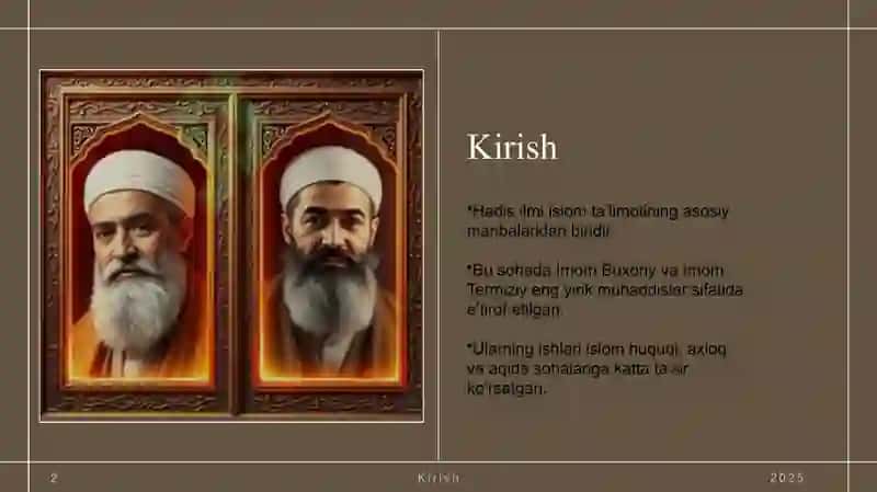 Imom Buxoriy va Imom Termiziyning hadis ilmiga qo'shgan hissalarini qiyosiy tahlili 2